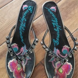 Women Beverly Feldman Sandals black with stones